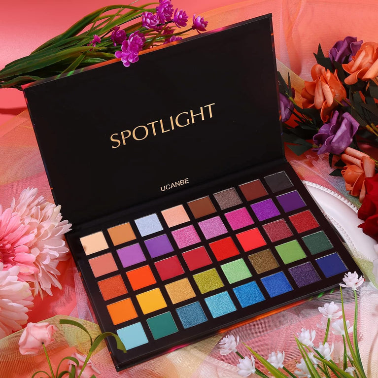 UCANBE Professional Eyeshadow Palette with 40 High Pigmentation Matte and Shimmer Shades, Long-Lasting Waterproof Eye Makeup Pallet
