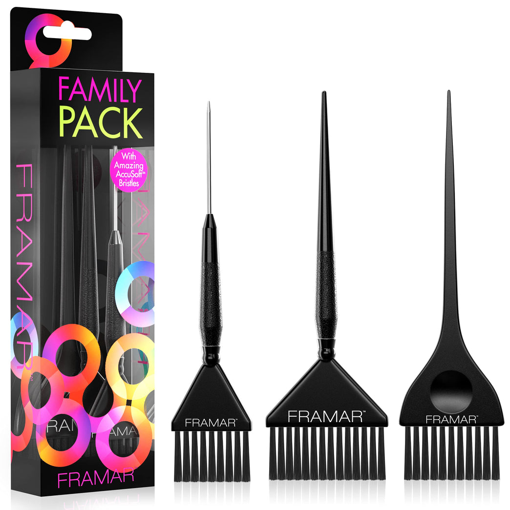 Framar Hair Dye Brush Set - 3 Pack Black