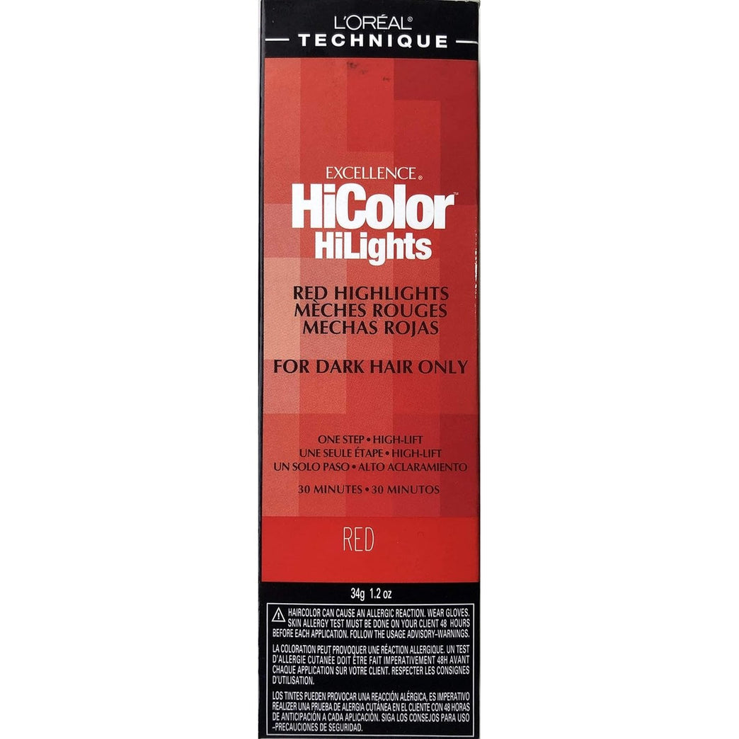 L'Oreal Technique Excel Hicolor Red Dark Hair 34g (1-Pack)