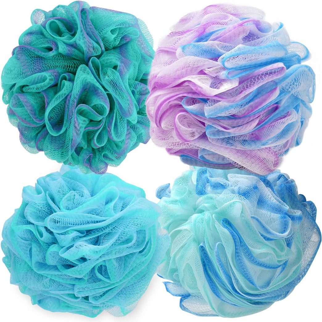 Valby Loofah Exfoliating Bath Sponge Set - Pack of 4 Oceanic Shower Scrubbers
