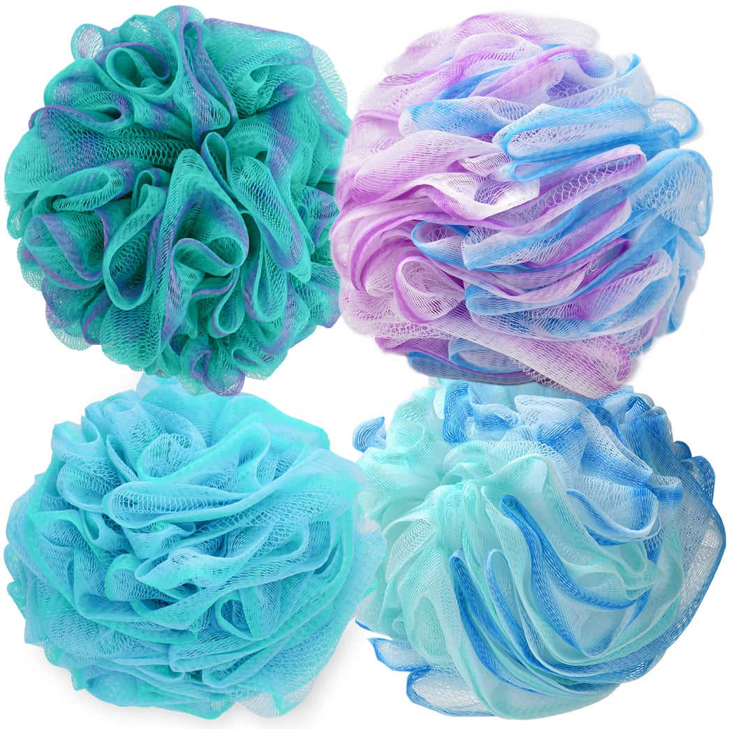 Valby Loofah Exfoliating Bath Sponge Set - Pack of 4 Oceanic Shower Scrubbers