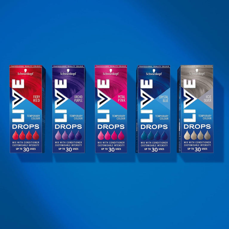 Schwarzkopf LIVE Colour Drops, Vegan, Semi-permanent, Purple Hair Dye, Lasts 2 To 12 Washes, Orchid Purple 30 Ml