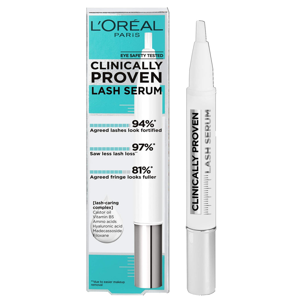 L'Oreal Paris Advanced Eyelash Growth Serum with Hyaluronic Acid and Castor Oil for Voluminous, Thick Lashes