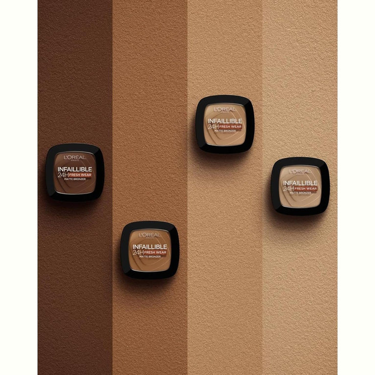 L'Oréal Paris Infallible 24H Soft Matte Bronzer - Waterproof, Heatproof, 24H Longwear in 300 Light Medium Shade