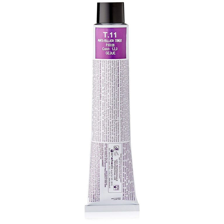 Fanola No Yellow T11 Anti-Yellow Ash Toner, 100ml - Professional Blonde Hair Color Cream