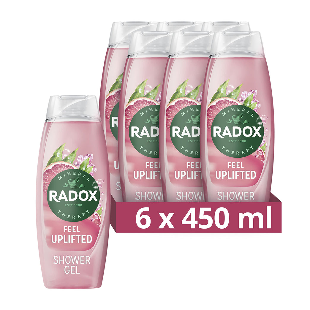 Invigorating Radox Mineral Therapy Shower Gel with Grapefruit & Ginger Scent - 450 ml (Pack of 6)