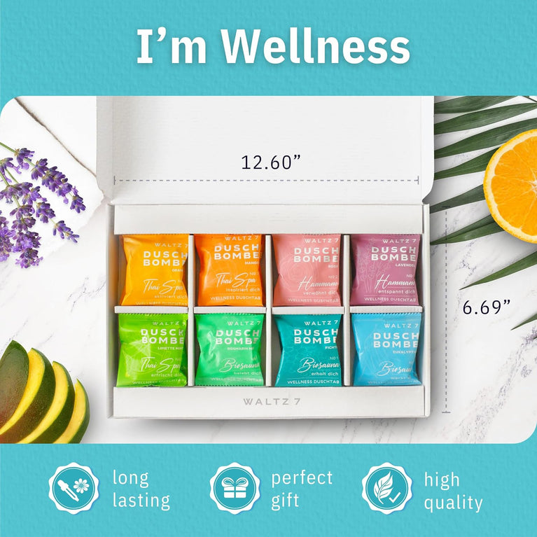 Luxurious Shower Spa Kit: 16-Piece Set with 8 Scents