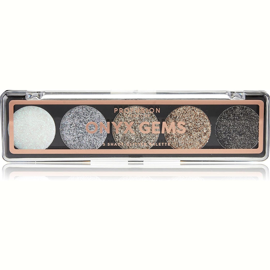 Profusion Cosmetics Glitter Bomb 5-Shade Eyeshadow Palette - Onyx Gems Edition