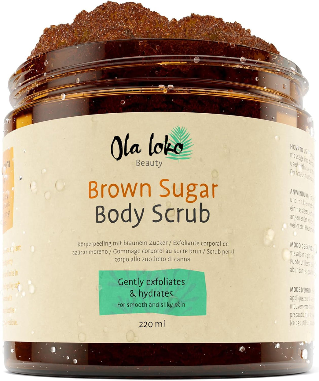 Brown Sugar Scrub - Body Scrub Exfoliator for Women & Men, Exfoliating Body Scrub for Firm and Hydrated Skin, Natural Scrubs & Body Treatments, Vegan Body Exfoliator Scrub for Dead Skin, Salt Scrub