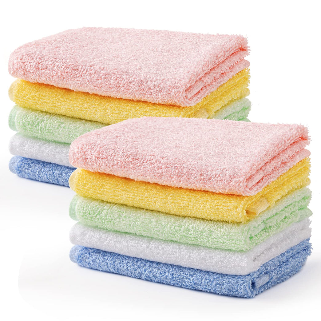 HBselect 10pcs Baby Washcloth Set - Organic Bamboo Towels for Baby's Sensitive Skin
