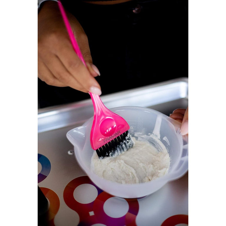 Framar Classic Hair Dye Brush – Pink Hair Colouring Tool with AccuSoft Bristles