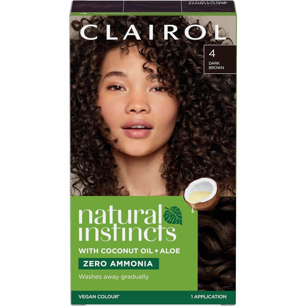 Clairol Natural Instincts Semi-Permanent Dark Brown Hair Color Without Ammonia, 4