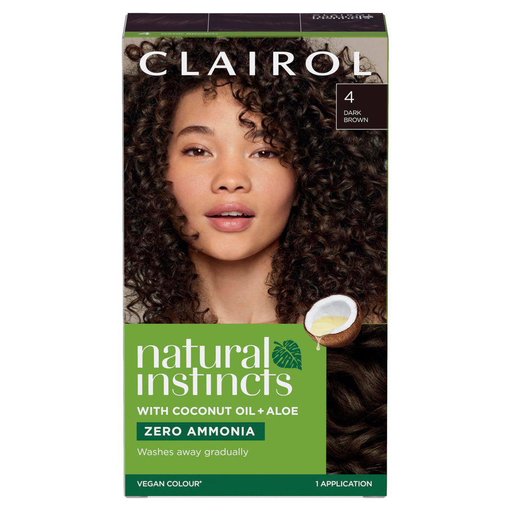 Clairol Natural Instincts Semi-Permanent Dark Brown Hair Color Without Ammonia, 4