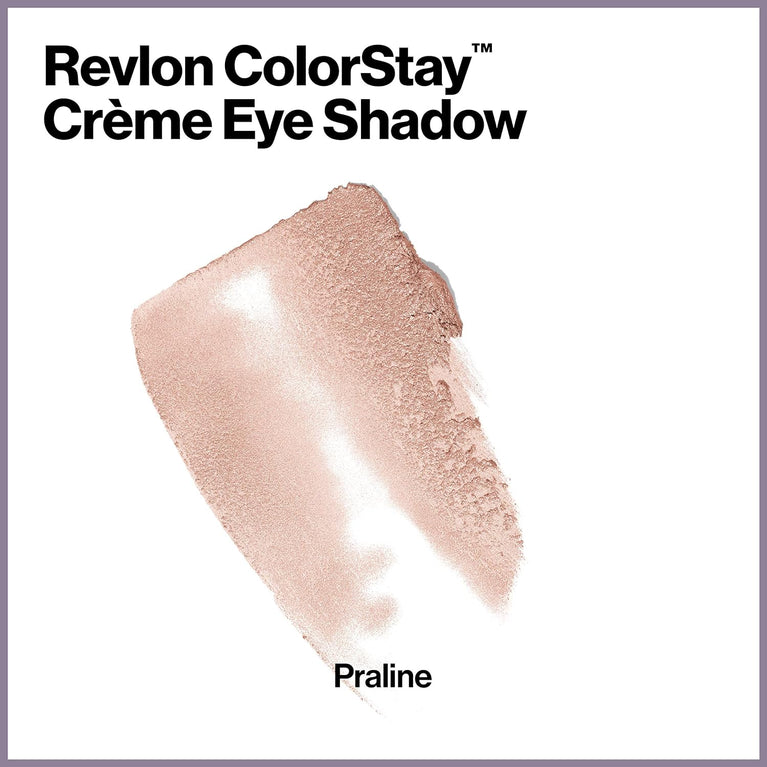 Revlon Colorstay 24 Hour Longwear Eye Shadow in Praline (730), Blendable Rose Beige Matte or Shimmer Finish with Built-in Applicator Brush