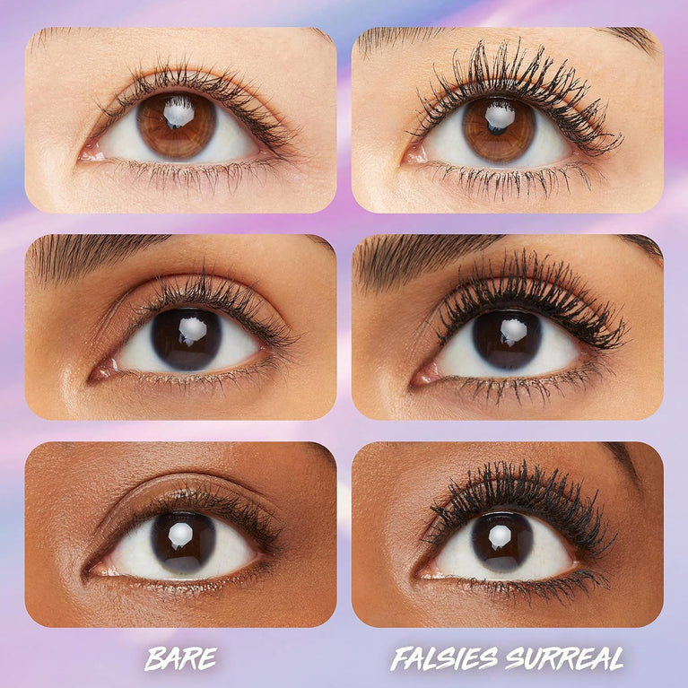 Maybelline 24H Falsies Surreal Mascara - Salon-Class Extension & Volume, Suitable for Sensitive Eyes, Easy Removal, Washable, Black