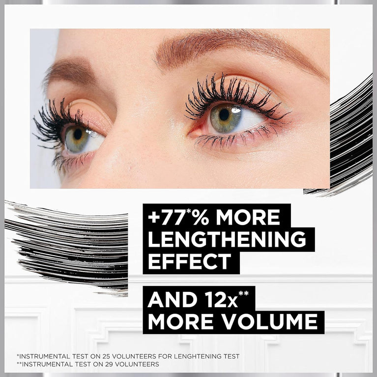 L'Oréal Paris Pro XXL Salon-Grade Mascara, Enhanced with Panthenol, 24-Hour Lasting, Clump and Smudge-Free, Ultimate Lash Volume in Black