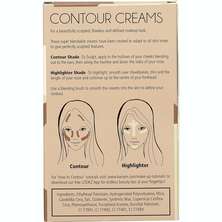 Barry M Cosmetics Sculpt and Define Dual Contour Creams, Multi-Purpose and Cruelty-Free, Set of 2