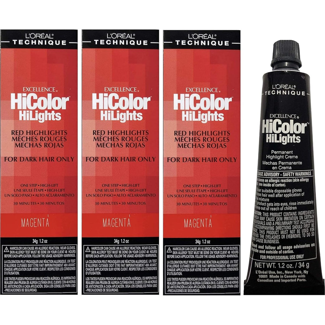 L’Oreéal Excel Hicolor HiLights Magenta 34 g (3-Pack)