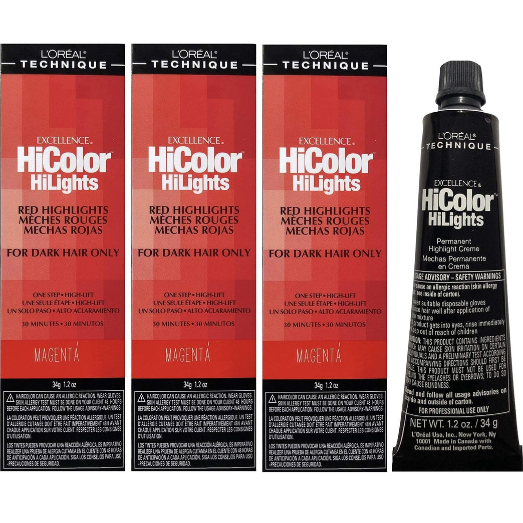 L’Oreéal Excel Hicolor HiLights Magenta 34 g (3-Pack)