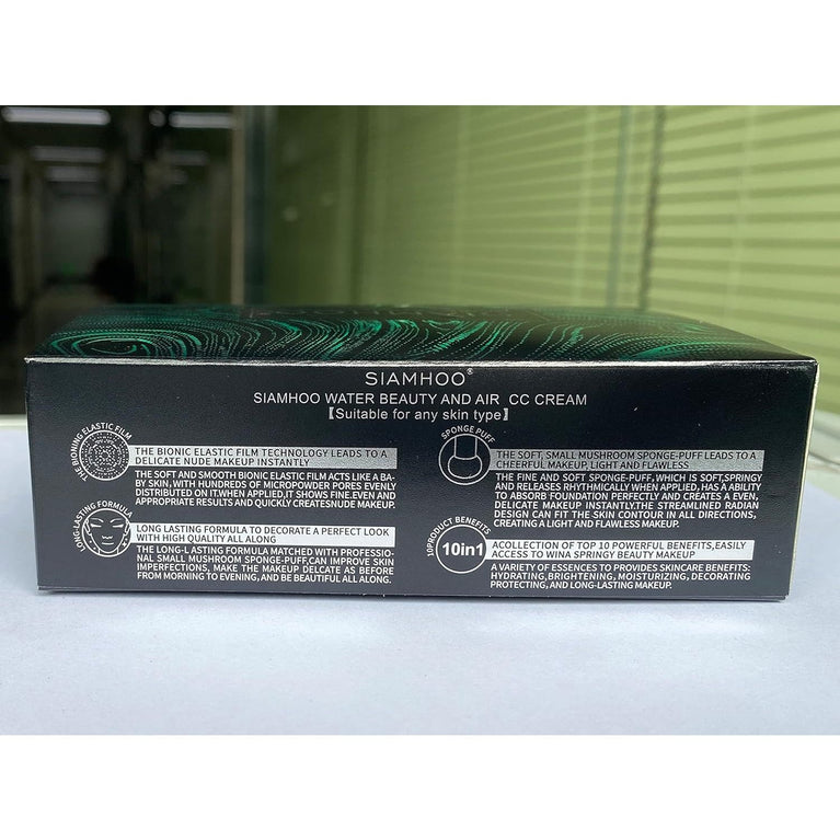 SIAMHOO Upgraded CC Cream and Mushroom Head Sponge for Flawless, Even Coverage and Moisturized Skin - 0.7 fl.oz, Natural Shade