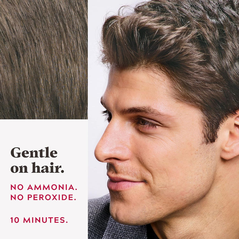 Touch of Brown: Men's Quick Comb-In Medium Brown Hair Dye for Short Hair, Eliminate Grey Hair – A35