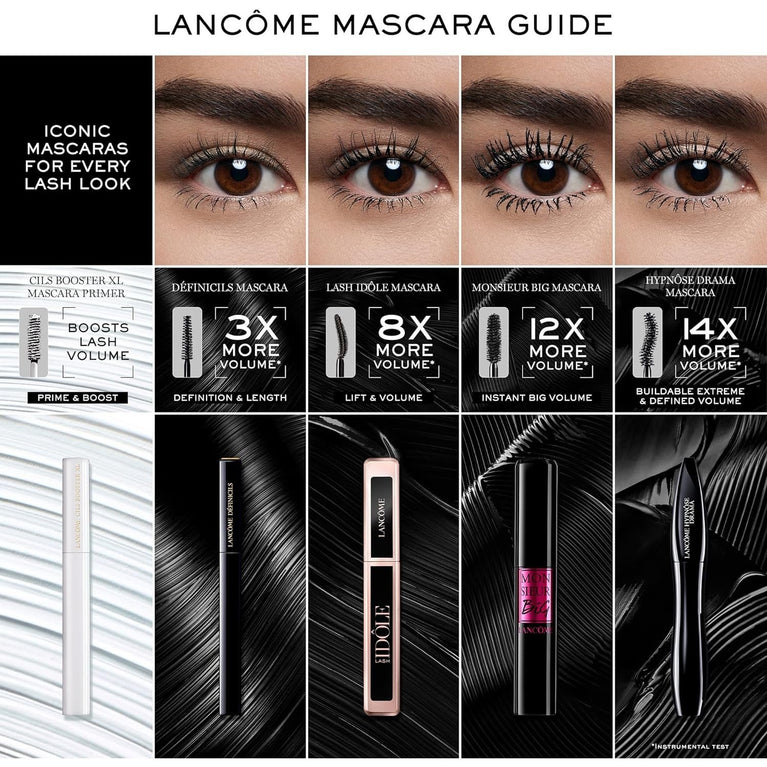 Lancôme Paris Hypnôse Noir Hypnotic Waterproof Mascara, Custom Volume Wear, 6ml 0.20 FL. OZ., Paired with Bronzing Powder Bronzer