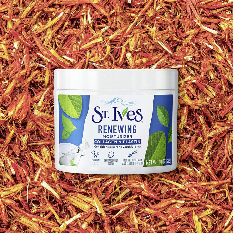 St Ives Youthful Radiance Skin Moisturizer with Collagen & Elastin - Dermatologist Tested, 10 oz Jar